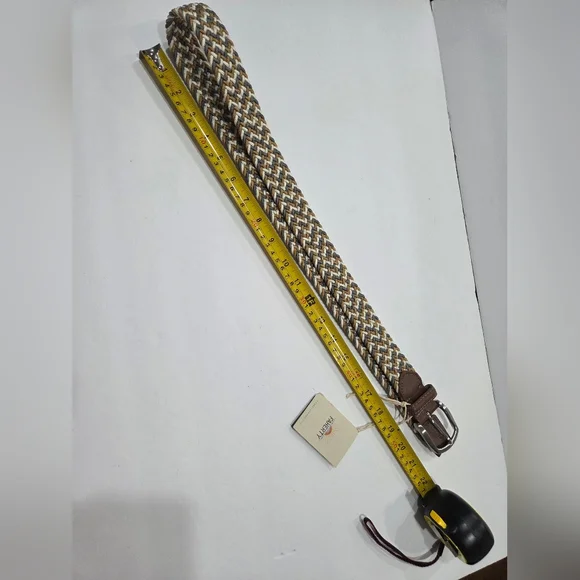 NWT Faherty Brown and Gray Woven Cord Men's Belt Sz.40